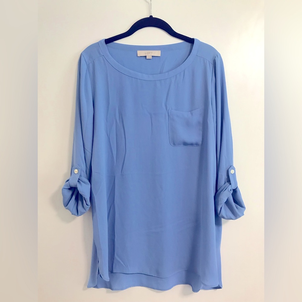 Ann Taylor Loft Blue Blouse Size Small Tall